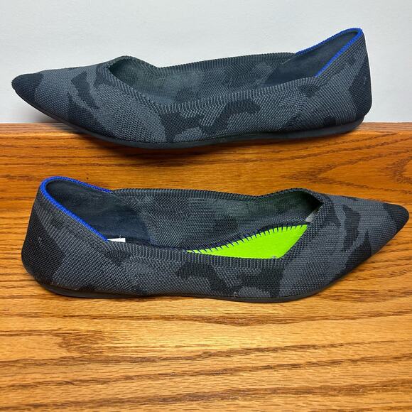 Rothy’s Size W12 The Point Ballet Flat Shoes in Black Gray Camo (missing insole) - Picture 9 of 9